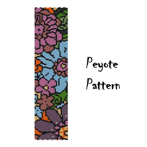 Flowers Peyote Beading Pattern Seed Bead Bracelet Peyoted Inspire
