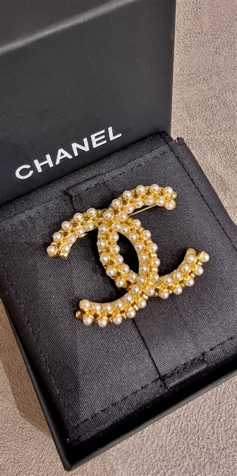 Proantic Chanel Broche Cc Perles