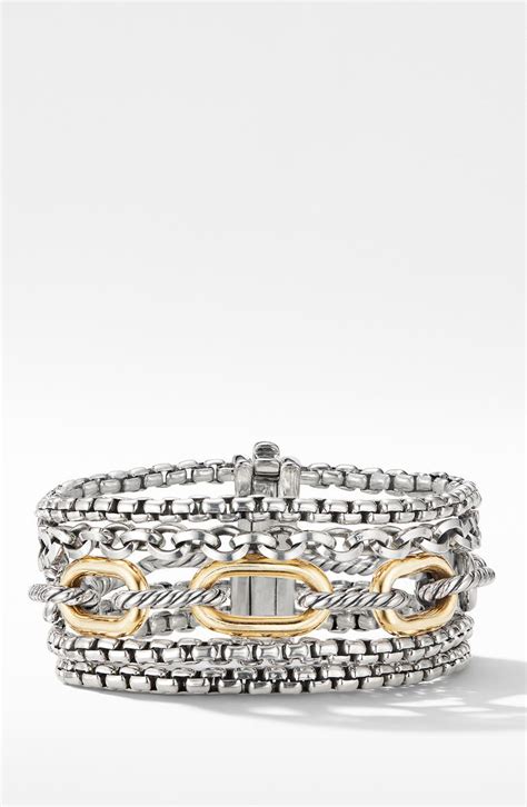 David Yurman Multi Row Chain Bracelet With 18k Yellow Gold Nordstrom