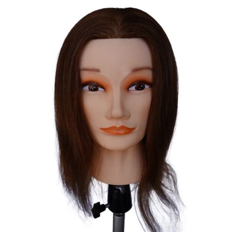 Real Hair Mannequin Head Hairdresser Training Dummy Salon Practice