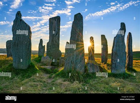 UK, Scotland, Callanish, Callanish Stones at sunset Stock Photo - Alamy