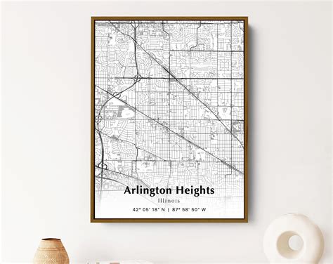 Arlington Heights City Map Print, Arlington Heights Illinois Map Poster ...