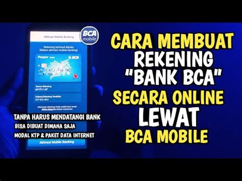 Cara Membuat Rekening Bca Online Tanpa Ke Bank Bagi Pemula Buka