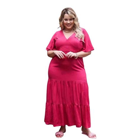 Vestido Longo Tr S Maria Plus Size Veste At Moda Calor Submarino