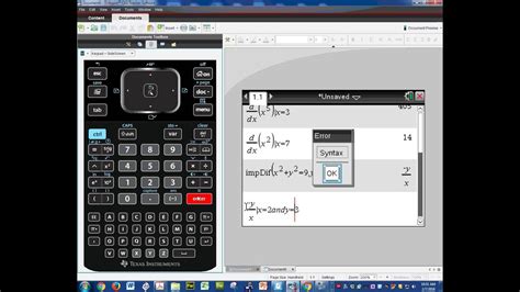 TI NSPIRE CX CAS Derivatives YouTube