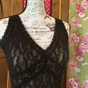 Tops Black Lace With Nude Lining Cami Sm Mwt Poshmark