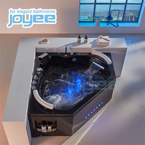 Joyee Black Acrylic Triangle Wall Corner Skirt Whirlpool Jet Massage Bath Tub Bathtub China