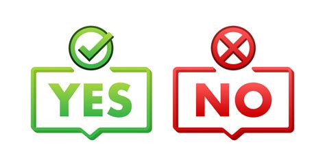 Yes And No Decision Concept Bubbles Vector Illustration With Checkmark