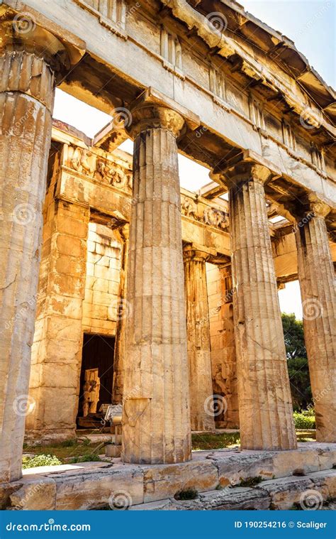 Temple of Hephaestus in Ancient Agora on Sunny Day, Athens, Greece. it is Famous Landmarks of ...