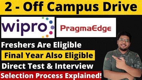 Wipro Pragmaedge Off Campus Recruitment Freshers Final Year