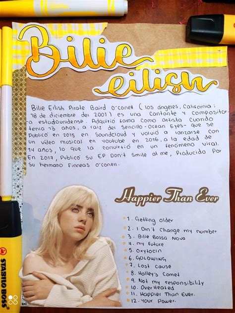 Apunte De Billie Eilish Biografia De Famosos Notas De La Escuela