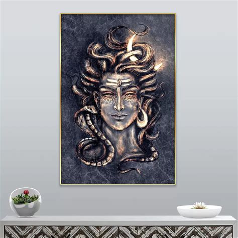 The Fierce Lord Shiva Painting Framed Wallart WallMantra