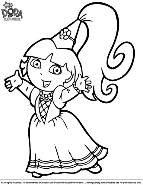 Dora The Explorer Princess Coloring Pages