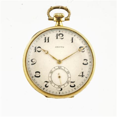 ZENITH Orologio Da Tasca In Oro 18k Con Contro Cassa In Metallo