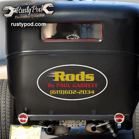 Personalized Hot Rod Lettering Vinyl Sticker 10404 Rustypod Store