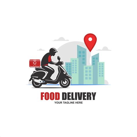 Delivery man motorbike logo icon. Scooter bike vector icon express free ...