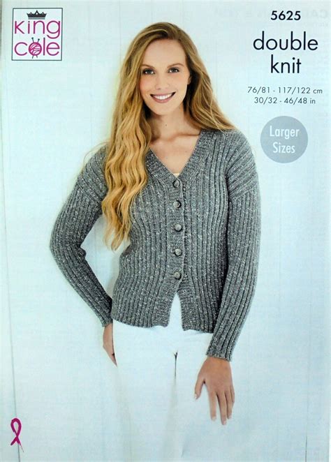 Womens Knitting Pattern K5625 Ladies Ribbed Cardigan And 2 Etsy