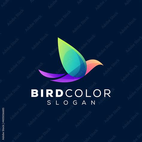 bird color gradient logo design Stock Vector | Adobe Stock