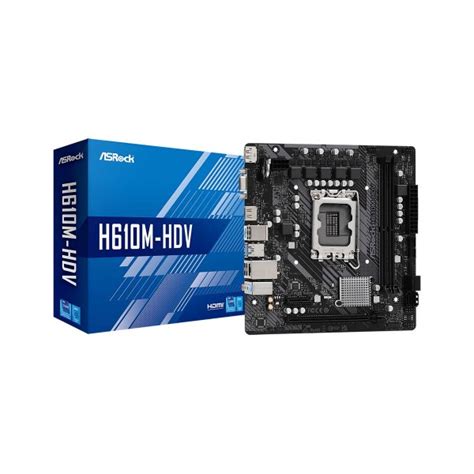 ASRock H610M-HDV, Intel H610 Chipset, LGA1700, DDR4, Micro ATX Desktop ...