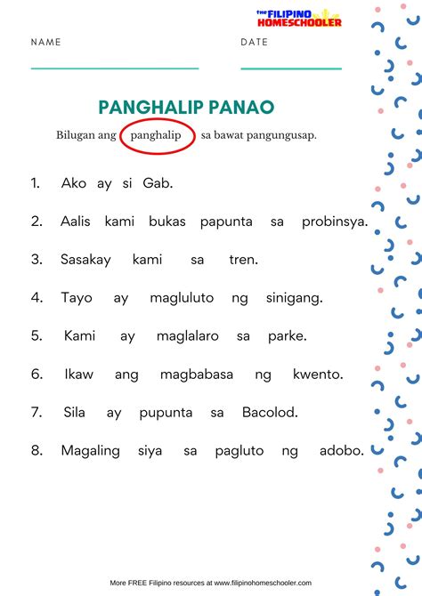 Halimbawa Ng Panghalip Panaklaw Worksheets Pdf