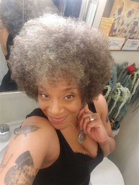 Grey Afro Look Lovely Gray Hair Beauty Natural Gray Hair Silver