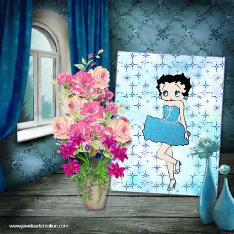 Free Animation Animated Background Betty Boop Glitter Graphics Blue