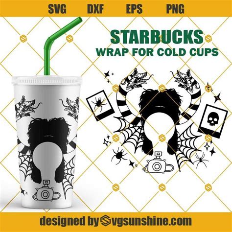 Lydia Beetlejuice Sandworm Starbucks Svg Halloween Full Wrap For