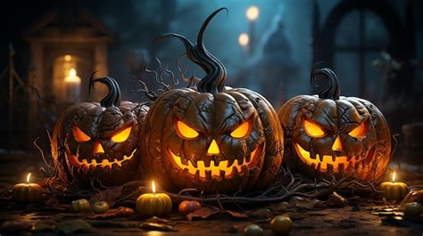 Premium Photo | Spooky Halloween Pumpkin Wallpaper