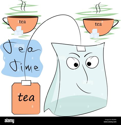 Tea time cartoon poster Stock Vector Image & Art - Alamy