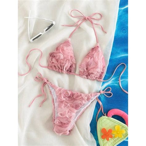 Bikini M Nh Hoa H Ng Ph I L I Tam Gi C Qu N L T Khe S N H Ng Shopee Vi T Nam
