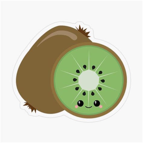 Kawaii Kiwi Sticker For Sale By Sasyall In 2024 Kiwi Stickers Kawaii