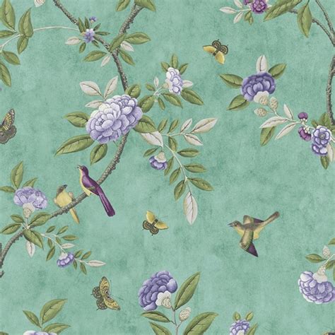 Graham And Brown Chinoiserie Bird Butterfly Floral Leaf Wallpaper 50 762