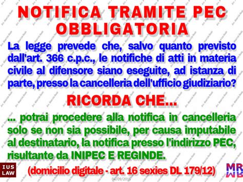 L Obbligo Della Notifica Tramite Pec Il Processo Telematico La