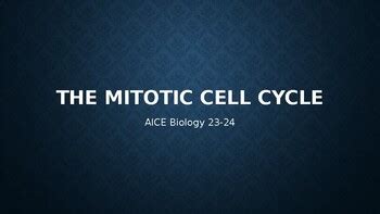 AICE Cambridge Chapter 5 Mitotic Cell Cycle PowerPoint Presentation