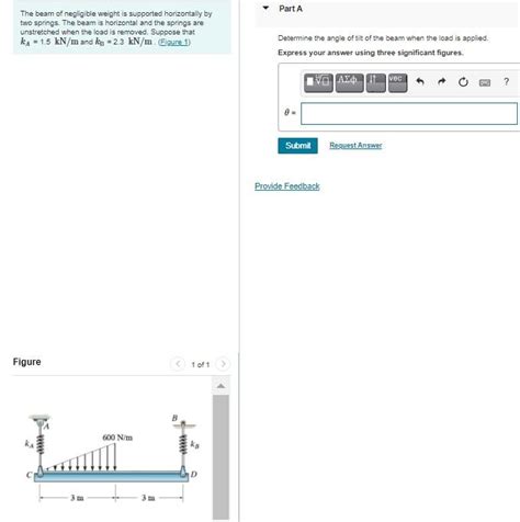 Solved Part A The Beam Of Negligible Weight Is Supported Chegg