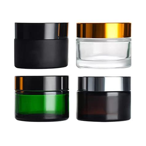 5g 10g 15g 30g 50g 100g Matte Black Clear Amber Glass Cream Jar With