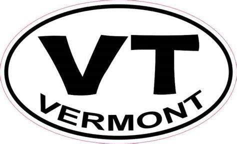 Stickertalk Oval Vermont Sticker 5 Inches X 3 Inches