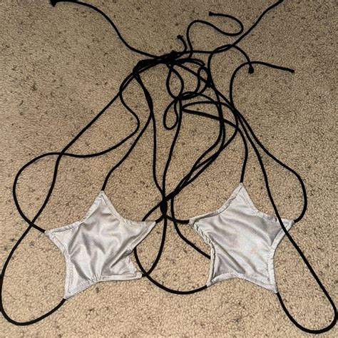 Star Iridescent Bikini Top Rave Bikini Star Swim Depop
