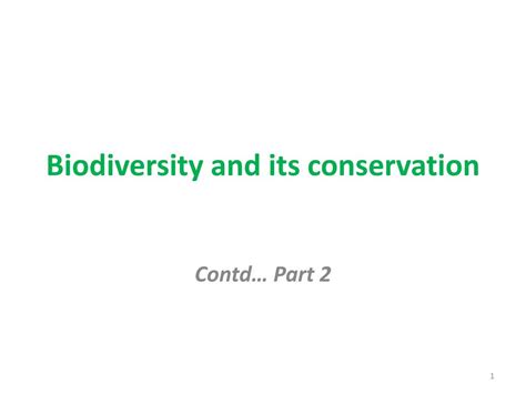 PPT Biodiversity And Its Conservation PowerPoint Presentation Free