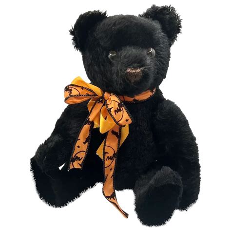 Vintage Hermann Teddy Original Bear With Id Tall Black Mohair