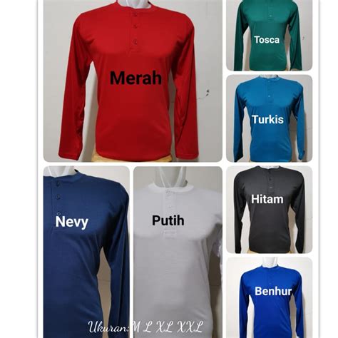 Jual Sonclothing Kaos Polos Kancing Lengan Panjang Kaos Polos