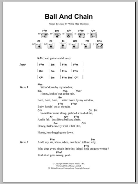 Ball And Chain by Janis Joplin - Guitar Chords/Lyrics - Guitar Instructor