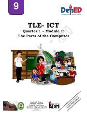 TLE 9 Module 1 Ict9 Pdf 9 TLE ICT Quarter 1 Module 1 The Parts Of