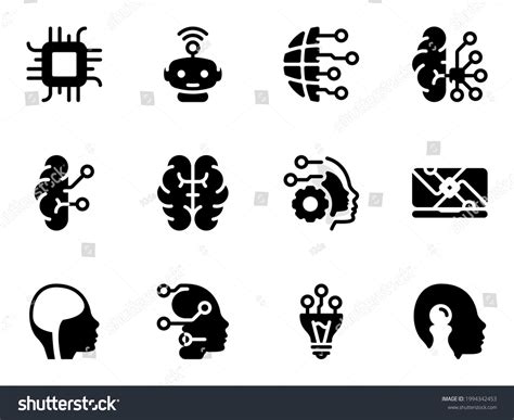 Set Black Vector Icons Isolated Against Stock Vector (Royalty Free ...