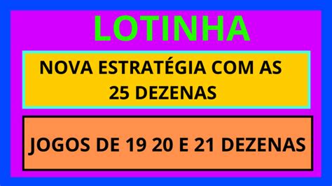 Planilha Lotinha Jogando 25 Dezenas Em Jogos De 18 19 20 21 22 E