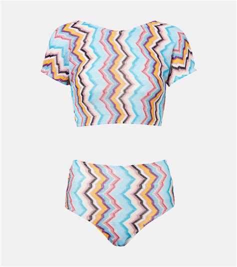 Zig Zag lamé bikini in multicoloured Missoni Mytheresa