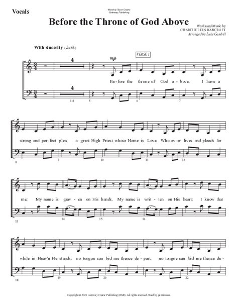 Before The Throne Of God Above Sheet Music PDF WorshipTeam Tv