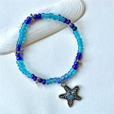 Starfish Charm Stretch Bracelet Etsy