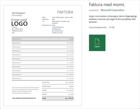 Faktura Skabelon I Excel Gratis S Dan Laver Du En Faktura I Excel