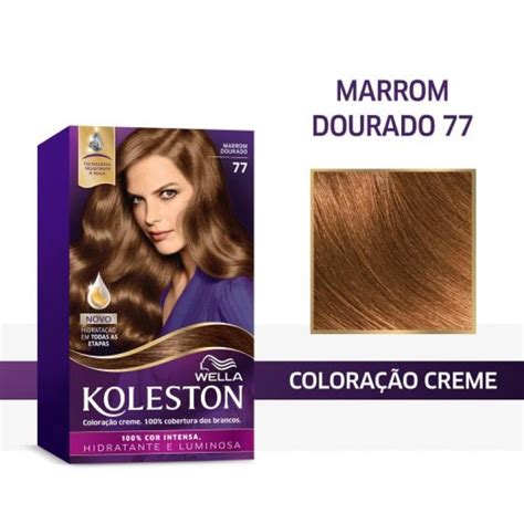 KIT COLORAÇÃO CREME KOLESTON 77 MARROM DOURADO PERPETUA COSMETICOS